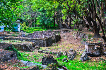 Chapultepec archaeological site in Chapultepec forest, Mexico City