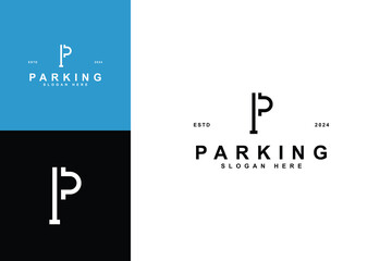 modern parking sign logo vector design template. simple initial P mark logo design vector illustration for business, and company.