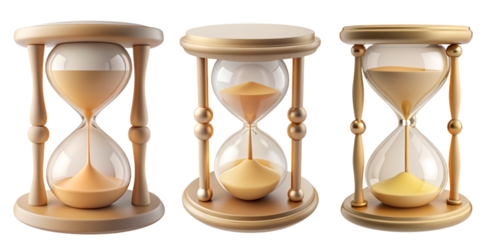 3d Icon Set Object elements hourglass