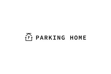 simple parking home symbol logo design vector template for business, company and branding with outline, monogram and modern styles