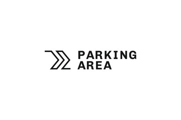 outline traffic sign logo vector design template for parking, rent and service.  modern parking area symbol logo design background