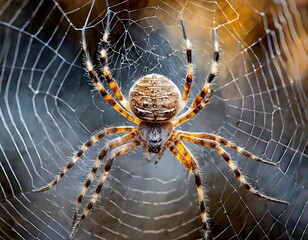 Close up macro shot of a European garden spider.