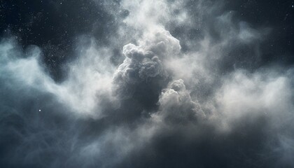 Naklejka na ściany i meble ai generative of hyper realistic of the awesomeness of God particles; smoke and clouds; dark background mock