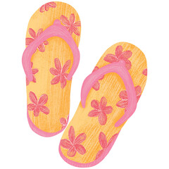 Illustration of sandals isolated on transparent background.