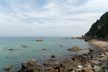 View of the rocky seaside