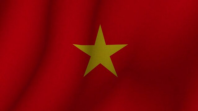 The flag of Vietnam. The evolving 3d national flag of Vietnam. 1080p HD animation for presentation