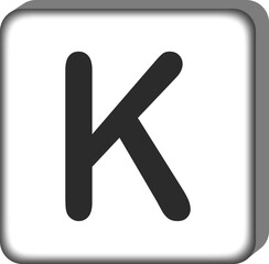 Square letter alphabet k