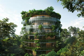 Fusion of Nature and Modernity in Cylindrical Eco-Residential Building