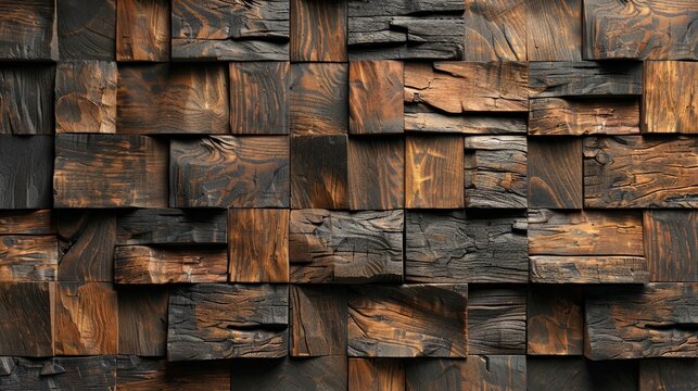 3D wall panel with wood texture
