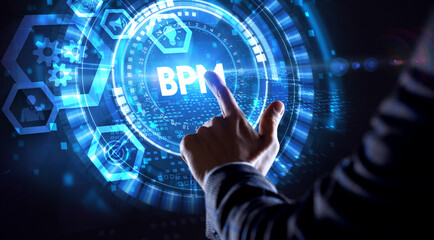 Fototapeta na wymiar BPM Business process management system technology concept.