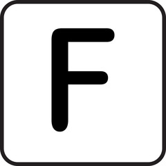 Scrabble line letter f