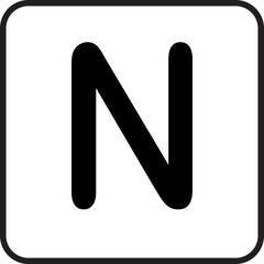 Scrabble line letter n