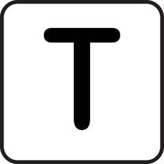 Scrabble line letter t