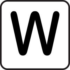 Scrabble line letter w