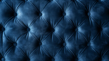 Dark blue Classic fabric texture designed for furniture. Button leather fabric texture. Velvet furniture leather background. 