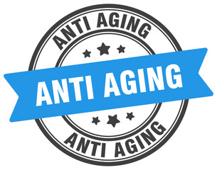 Fototapeta premium anti aging stamp. anti aging label on transparent background. round sign