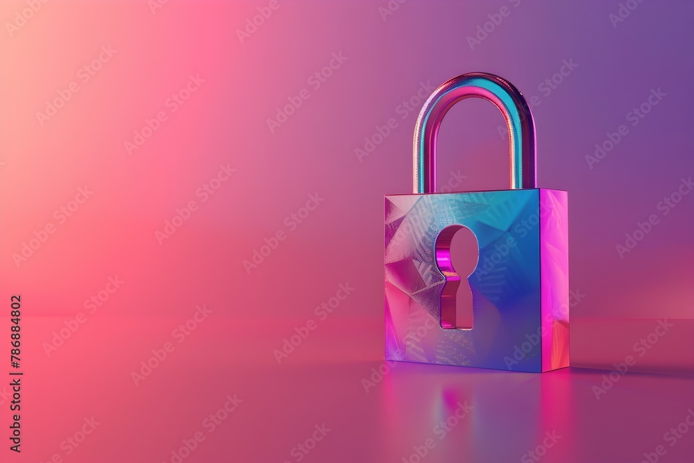Aufkleber colorful d rendering of firewall security on vibrant gradient background