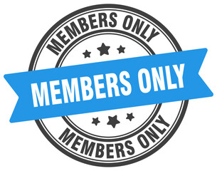Fototapeta premium members only stamp. members only label on transparent background. round sign