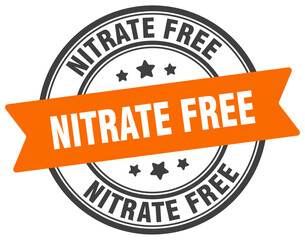 nitrate free stamp. nitrate free label on transparent background. round sign