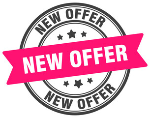 new offer stamp. new offer label on transparent background. round sign