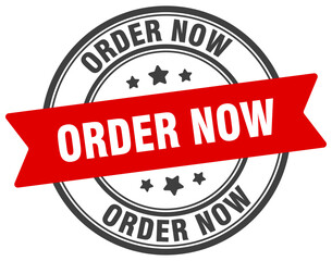 order now stamp. order now label on transparent background. round sign