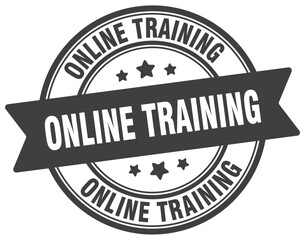 Fototapeta premium online training stamp. online training label on transparent background. round sign