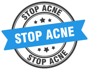 Fototapeta premium stop acne stamp. stop acne label on transparent background. round sign