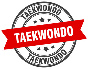 taekwondo stamp. taekwondo label on transparent background. round sign