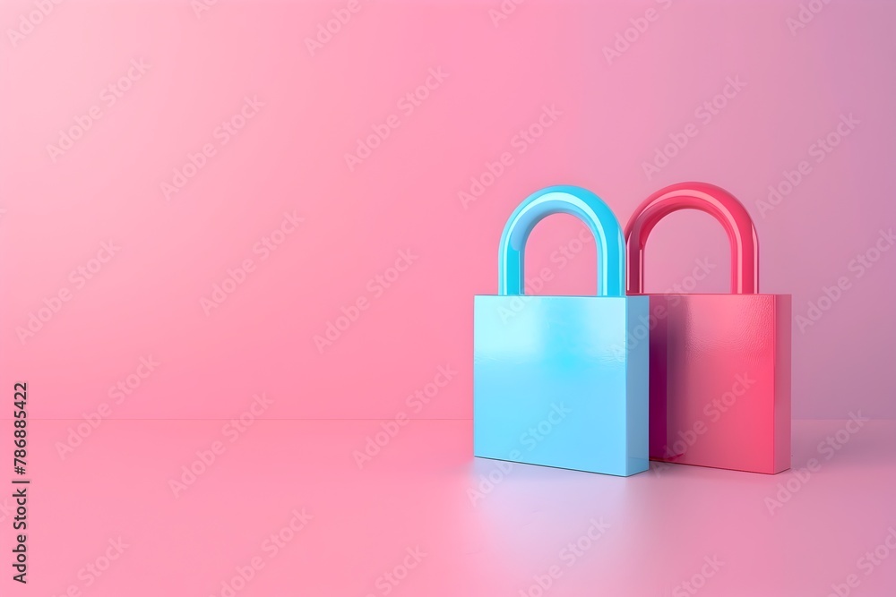 Poster secure digital barrier stylized d rendering of firewall security on vibrant background