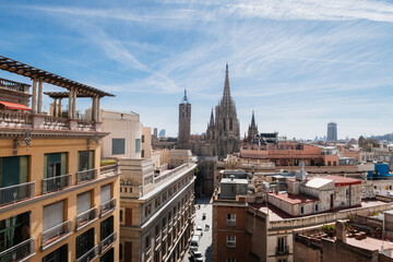 Rooftop View of the Cathedral of Barcelona