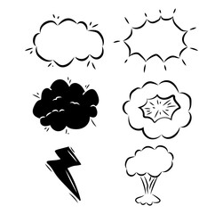 Set of Comic Speech Bubbles Vector Illustration 