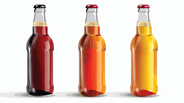 Beer bottle color glass isolated. Packaging mockup 