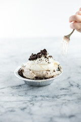 Cookies and cream pie with fluffy whipped cream