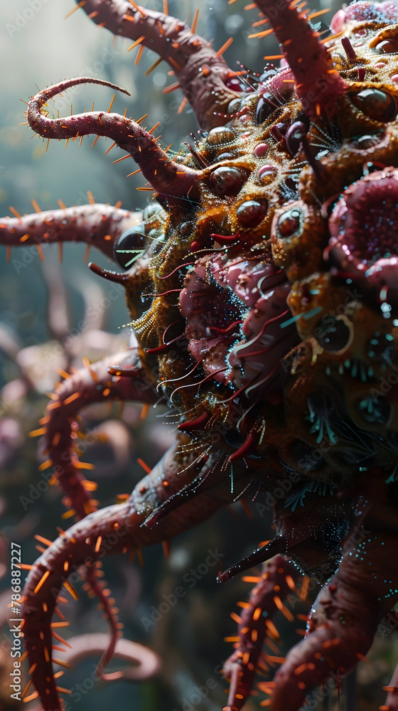 Canvas Prints intricate symbiotic relationships between parasites and their hosts showcased in cinematic 3d render