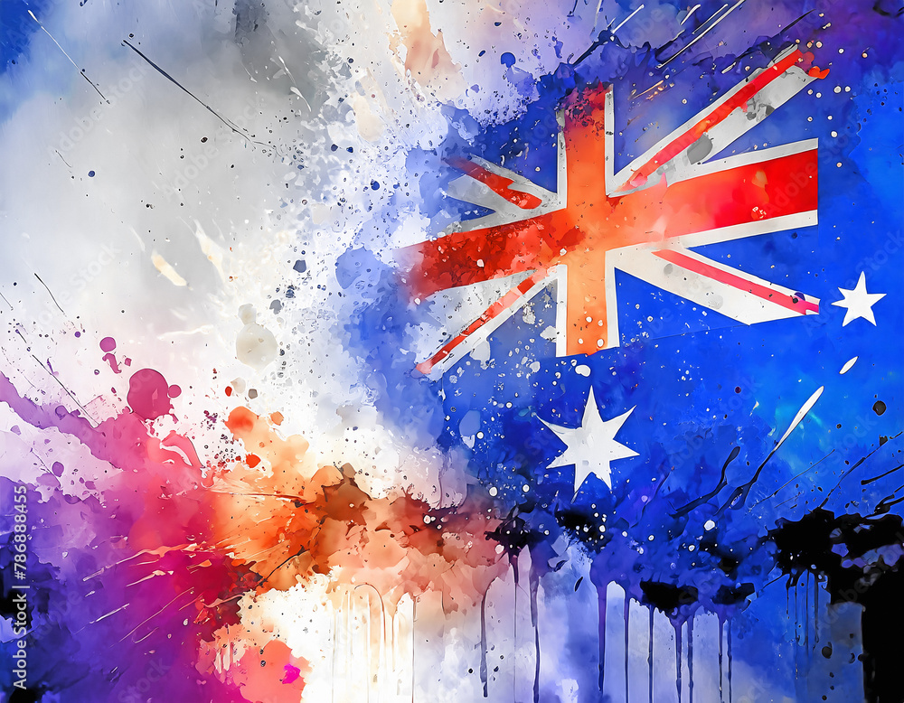 Sticker vibrant flag of australia