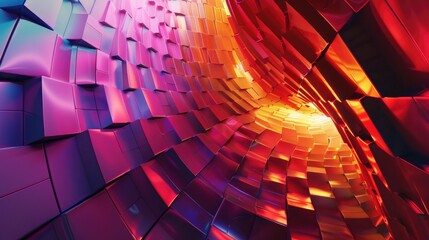 Vibrant geometrical backdrop with illuminated curved designs Stunning abstract burst of color - obrazy, fototapety, plakaty