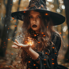 Witchcraft workout apps, casting spells for fitness, enchanted and energetic routines - obrazy, fototapety, plakaty