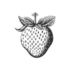 Strawberries Hand drawn style. Vector illustration design