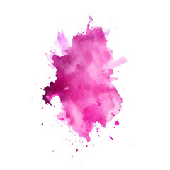 pink watercolor stain isolated on transparent background