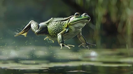 Obraz premium Bullfrog jump sequence