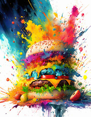 Lively burger - obrazy, fototapety, plakaty