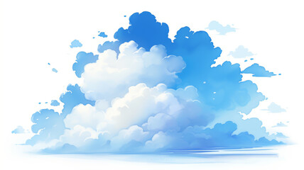 A blue and white cloud. - obrazy, fototapety, plakaty