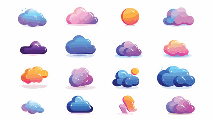 Cloud computing icon set. Vector illustration 