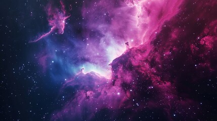 Candy nebula where comets are sugary delights, sweet cosmos - obrazy, fototapety, plakaty