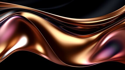 Mesmerizing Metallic Waves of Futuristic Liquid Abstract