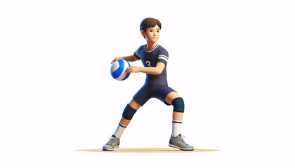 Fototapeta na wymiar animated volleyball player