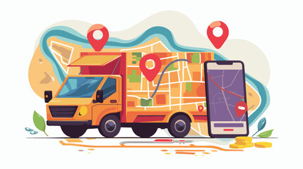Delivery logistic digital service vector illustration