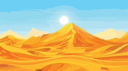 Fototapeta na wymiar Empty sky desert dunes vector egyptian landscape back