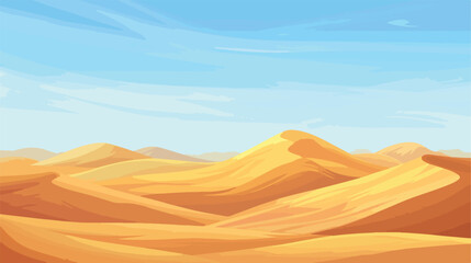 Empty sky desert dunes vector egyptian landscape back - obrazy, fototapety, plakaty