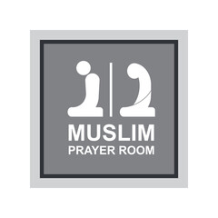 Symbol of muslim prayer room. Muslim prayer room sign graphic design vector illustration.